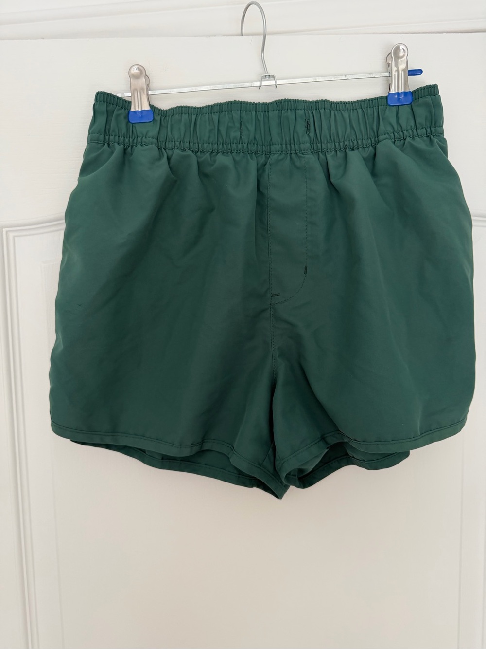 Elastic-Waist Green Swim/Active Shorts
